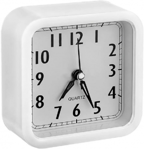 Perfeo Quartz часы- будильник "PF-TC-019" квадратные 10х10 см белые