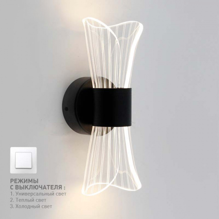 Управляемый светодиодный светильник on/off DIO 12w 2Y-ON/OFF-280x80x85-BLACK/CLEAR-220-ip20