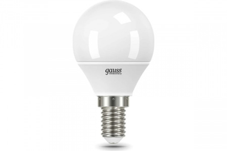 Светодиодная лампочка Gauss LED Elementary шар 8W E14 4100K гарантия 12 месяцев