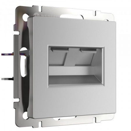 Розетка 2я PC RJ-45 Werkel (серебро) БЕЗ РАМКИ