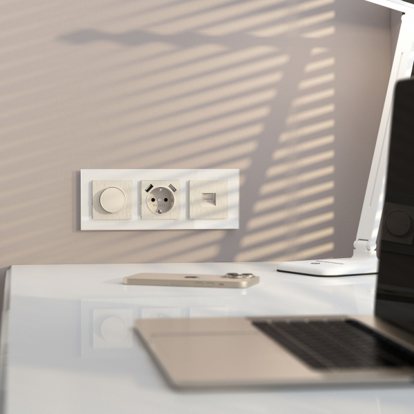 Розетка PC RJ-45 Werkel (перламутровый рифленый) БЕЗ РАМКИ