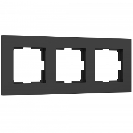 Рамка 3я Werkel Slab черный матовый