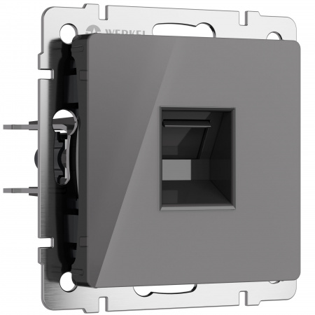 Розетка PC RJ-45 Werkel (графит акрил) БЕЗ РАМКИ
