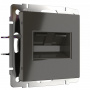 Розетка RJ-11 RJ-45 Werkel (серо - коричневый) БЕЗ РАМКИ