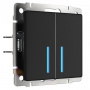 Сенсорный выключатель 2 кл c WiFi и подсветкой Werkel (черный матовый) БЕЗ РАМКИ