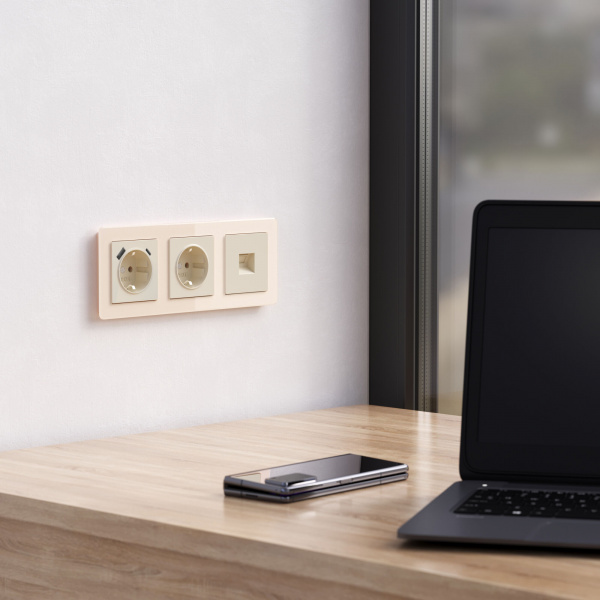 Рамка 3я Werkel Acrylic айвори