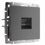 Розетка PC RJ-45 Werkel (графит рифленый) БЕЗ РАМКИ