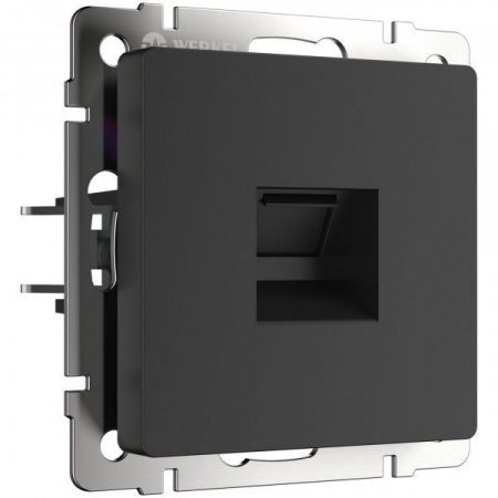 Розетка телефонная RJ-11 Werkel (черный матовый) БЕЗ РАМКИ