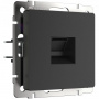 Розетка телефонная RJ-11 Werkel (черный матовый) БЕЗ РАМКИ