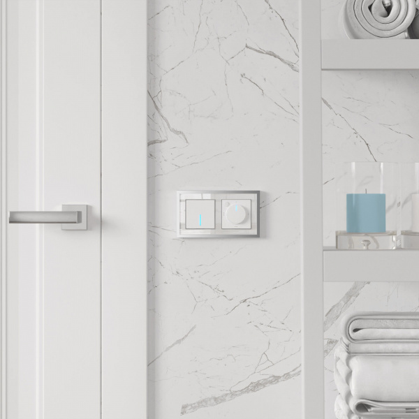 Рамка 2я Werkel Baguette белый/серебро
