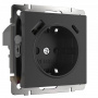 Розетка с заземлением и USB A+C Werkel (черный матовый) БЕЗ РАМКИ